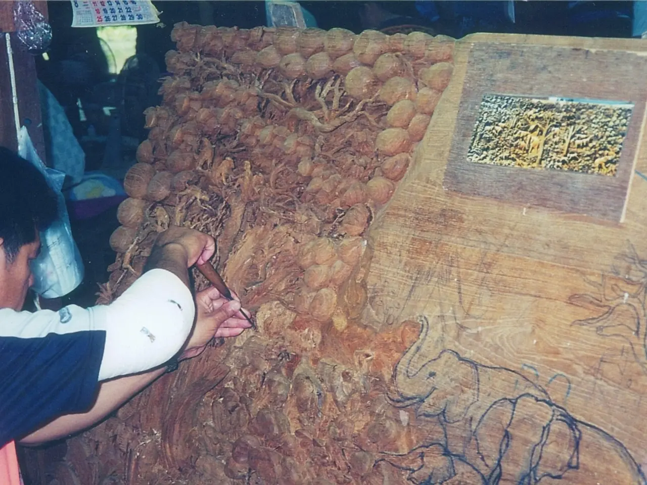 Craft a wooden companion: Whittle a wooden fungus by the flickering hearth